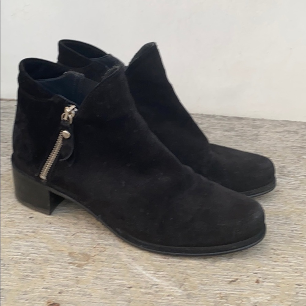 Stuart Weitzman Black Suede Ankle Boot Size 7 - image 3
